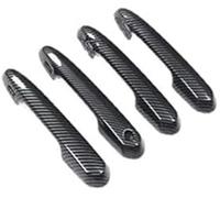 DEMULAX Manija de puerta exterior coche, para Toyota, Land, Cruiser 300 2021-2023 Manijas exteriores Decoración Lc300 Accesorios mejorados Cromo Ajuste exterior automático(BLACK Carbon Fiber 4 Hole)