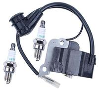 DEMULAX Módulo de bobina de encendido con kit de 2 bujías for motor GX35 UMK435 CQ35, cortasetos y desbrozadora (30500-Z0Z-013) Bujía para cortacésped
