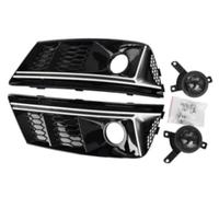 DEMULAX Para A4 A4L 2017-2019, accesorios para coche, luz antiniebla del parachoques delantero, cubierta protectora de rejilla, embellecedor con ACC, un par Rejilla antiniebla coche