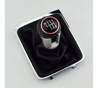 DEMULAX Perilla de palanca de cambios de 5 o 6 velocidades, palanca de palanca, cubierta de maletero, for Volkswagen, VW, Passat B6 2005-2011 Palanca de cambios para vehículos(RED 6 Speed)