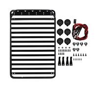DEMULAX Portaequipajes de Techo for RC Crawler 1/10, for Axial, SCX10 90046, for Traxxas, TRX4 de Metal con luz 235 * 155 mm Portaequipajes para Coches de Juguete(YQ-LXJ03)