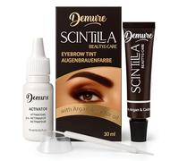 Demure Kit de Tinte de Cejas con Activador, 20+ Aplicaciones, El efecto dura hasta 4 Semanas, con Aceite de Argán y Aceite de Ricino (Omega 6, Carotenos, Vitaminas A, E, F) (3.0, Castaño Oscuro)