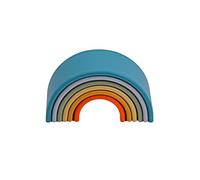 dëna Arco Iris Colores, Rainbow 6 Piezas de Juguete Apilable de Silicona, Juguete para bebé o niños Montessori… (Nature)