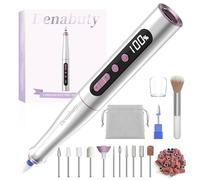 Denabuty Torno para Uñas Profesional 35000 RPM, 12 en 1 Lima Eléctricas Uñas Nail Drill Machine, Kit de Manicura Pedicura Eléctrico Recargable por USB, Velocidad Ajustable para Salón DIY DN-2402