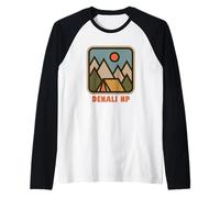 Denali National Park Nature Backpacking Vacation Souvenir Camiseta Manga Raglan