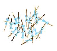 Denash 20pcs Bow Knot Twist Lazos Lindos Arcos para el Sellado de Galletas, para Envolver Bodas Fiestas, Poliéster (puntos azules)