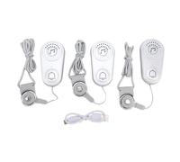 Denash 3 PCS Botones de Alerta Inalámbrica, Comunicación Bidireccional con Volumen de 105 DB, Recargable USB para Niños, Ajuste de Volumen y Melodías para Uso Doméstico, Compacto ABS