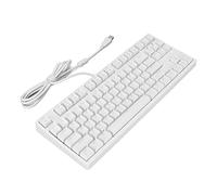 Denash 87 Professional Gaming Brown Keyboard Key Martes N Botón Cable Cable de Luz Blanca para Empleados de la Oficina en Casa (White)