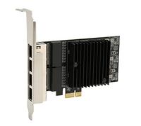 Denash Adaptador de LAN Ethernet PCIe X1 Gigabit Ethernet para, 82571 4 Vías RJ45 Nic -Ports para la Ranura de Escritorio PCI X1, Admitir 10/100/1000 MBIT/S con Baflle