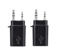 Denash Adaptador de Programación de Radio Inalámbrico de 2pcs, USB C 2 Pin 2 Vías Compatibles con Computadoras de Escritorio Portátiles, Compatible con BTech, Handheld de 2 Vías Radio