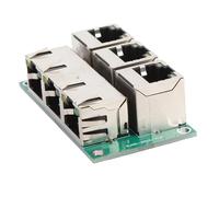 Denash Adaptador en Línea de Acoplador RJ45, LED de Doble Color, Diseño Anti Interferencia, Ahorro de Espacio, Ideal para 100/1000 Mbps, 3 RJ45 Conector de Red Módulo Ethernet