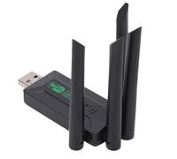 Denash Adaptador USB WiFi de Doble Banda de 1300Mbps, Admite IEEE 802.11a/AC, WEP, WPA2, Enchufe y Reproducción para PC de Escritorio, 2.4G 5G Dongle de Red sin Controlador Gigabit con