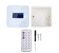 Denash Amplificador de Pared de 2 Canales, Pantalla LCD de 1,7 Pulgadas Amplificador de Música Inalámbrico 5.0 con Control Remoto, para el Hogar, Cafetería, Espacios Comerciales, (White)