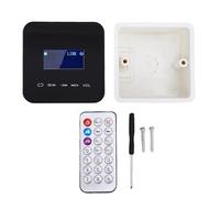 Denash Amplificador de Pared de 2 Canales, Pantalla LCD de 1,7 Pulgadas Amplificador de Música Inalámbrico 5.0 con Control Remoto, para el Hogar, Cafetería, Espacios Comerciales, (Black)