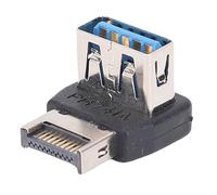 Denash Ángulo Recto Tipo E USB3.2 Adaptador de 90 Grados para la Placa Base de la Computadora, Transmisión de Señal sin Pérdida de 10 Gbps con Material ABS (PH741A)