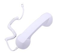 Denash Auricular de Teléfono Retro, Auricular de Teléfono con Cable Tipo C con Altavoz de Alta Fidelidad y Micrófono con Cancelación de Ruido, para Teléfonos iOS 17/16, Tabletas y (White)