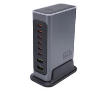 Denash Bloque de Cargador Rápido USB C, Concentrador de Carga USB de 8 Puertos PD 100W Estación de Carga Rápida para Múltiples Dispositivos Teléfono Portátil, con Estación de Carga USB (Enchufe de