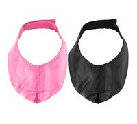 Denash Bozal para Gato, Cubierta Facial Antimordeduras de Tela de Nailon Transpirable con Diseño de Bucle de Gancho, para Alivio de la Ansiedad, Cirugía de Baño, 2 uds. (Negro+Rosa)