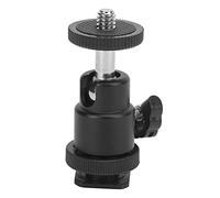 Denash Cabezal de Bola de Metal Precisa 360 ° Mini Cabezal de Bola Estable con Tornillos de 1/4 de Pulgada para la Cámara Trípode 90 ° Metal de Negro Portátil Vertical para Soporte de Luz, Monópodo