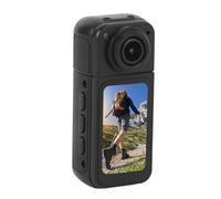 Denash Cámara de Acción Al Aire Libre de Videocomática de Lentes Giratorios de 2.7k con Correa de Cuello Magnético, Tiempo de Ejecución de 60 Minutos para Carreras en Bicicleta (Black)