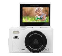 Denash Cámara Digital de 64MP, Cámara sin Espejo 4K con Pantalla Abatible de 3 Pulgadas Zoom Digital 18X Enfoque Automático WiFi, para Fotografía Principiantes Estudiantes Viajes (White)