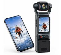 Denash Cámara Vlog Portátil 4K, Cabezal Giratorio de 180° con Estabilización Giroscópica de 6 Ejes, Videocámara Gran Angular con Pantalla de 1,69" con Aplicación para Vlogging