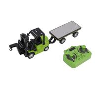 Denash Carretilla Elevadora RC 1:64, Mini Carretilla Elevadora de Control Remoto con Rotación de 360° y Aplicación, de Construcción de Aleación de Juguete con (Green)