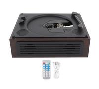 Denash CD Player con Altavoces Estéreo Dobles, Control Remoto, Reproductor de Unidad Flash USB, Puerto Auxiliar de 3.5 Mm, Material de Nogal, CD, Mp3, Wav, Formatos WMA, Relación
