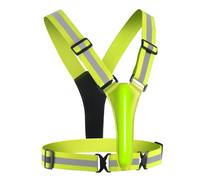 Denash Chaleco para Correr LED, Chaleco Reflectante de Seguridad con Alta Visibilidad de hasta 300 M, Iluminado con Correa Ajustable para Correr y Andar en Bicicleta (Pensativa)