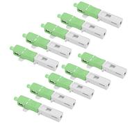 Denash Conexión de Fibra Rápida de Vida Larga SC/para Adaptador de Unión para el Cable del Parche FTH, Verde, 10 Piezas para Instalar la Red de Fibra óptica