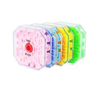 Denash Cubo de Rompecabezas 3D, Juguete Educativo de Color Aleatorio para Niños, con Laberinto de Cuentas Transparentes para Mejorar la Coordinación Ojo-Mano y el Pensamiento Lógico, (Aleatorio)