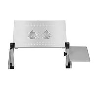 Denash Descripción de la Etiqueta de Aleación de Aluminio Ajustable con un Ventilador de Enfriamiento para la Oficina en el Hogar Silver 16.5 X 10 Pulgadas Mesa Plegable Ligera para Dormitorios