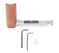 Denash Empuñadura de Aluminio Aeroespacial con de Madera, Diseño Liviano, Fácil Instalación, Apto para Cámara X-E5 Soporte L Placa de Liberación Rápida, Almohadilla Antideslizante (Silver)