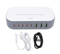 Denash Estación de Carga USB con Asignación de Energía Inteligente con Salida de Potencia Total de 200 W y Múltiples Mecanismos de Prevención de Seguridad, Compatible con Múltiples (Enchufe de la UE)