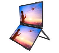 Denash Extensor de Monitoreo de Doble Computadora Portátil de 15.6 Pulgadas, Se Extiende a 21.5 Pulgadas con Dos Pantallas de IPS HD, Conectividad Fácil para la Consola de Juegos de PC