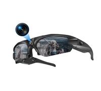 Denash Gafas de Sol con Cámara, Gafas Inteligentes Polarizadas con Conectividad WiFi, Gafas de Vídeo HD 1080P con Cámara para Deportes Al Aire Libre, Viajes