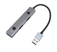 Denash Hub USB Alimentado por IA con Caparazón de Aleación de Aluminio de Control de Voz, Adaptador USB 2.0 para Computadora Portátil/Tableta, Traducción Multilingüe, Reuniones