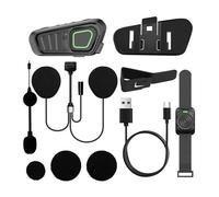 Denash Intercomunicador para Motocicleta, Auriculares Bluetooth con Alcance de Comunicación de 10 Km, Resistente Al Agua IP67, Interruptor Inalámbrico Pulsar para Hablar, para RAD