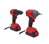 Denash Llave de Impacto de 21 V, Motor sin Escobillas de par 350 N, 2 Baterías, Kit de Taladro Inalámbrico de 2400 RPM, con Luz de Trabajo LED y Agarre Antideslizante, para Madera, (EU)