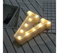 Denash Luces LED con Letras del Alfabeto, Carteles de Marquesina DIY con Brillo Blanco Cálido para Decoración del Hogar, Fiesta de Boda (DenashFBfXq-10148342)
