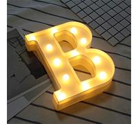 Denash Luces LED con Letras del Alfabeto, Carteles de Marquesina DIY con Brillo Blanco Cálido para Decoración del Hogar, Fiesta de Boda (DenashFBfXq-10148361)