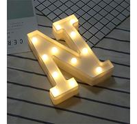 Denash Luces LED con Letras del Alfabeto, Carteles de Marquesina DIY con Brillo Blanco Cálido para Decoración del Hogar, Fiesta de Boda (DenashFBfXq-10148349)