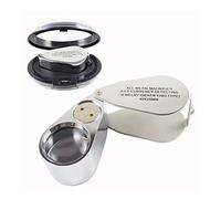 Denash Lupa de Joyería, Lupa de Identificación Portátil 40X, Herramienta de Evaluación de Joyas con 2 Luces LED para Inspección de Piedras Preciosas Antiguas