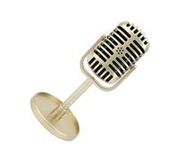 Denash Micrófono de Apoyo de Karaoke, Micrófono de Apoyo de Luz de Plástico Duradero Portátil para Accesorios de Fotografía para Decoración de Regalos (Gold)