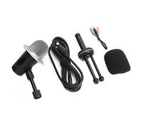 Denash Micrófono del Condensador FIR con Soporte, Alta Sensibilidad del Núcleo Omnidireccional, Grabación para Chat de Video, Cubierta de Red de Metal, 500 G de Peso (BLACK)