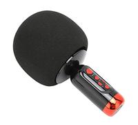 Denash Micrófono Portátil Recargable Micrófono Inalámbrico de Karaoke con Luz LED para un Teléfono Celular de PC de Automóviles de Fiesta, Inalámbrico de bajo Ruido para KTV y House Party (Black)