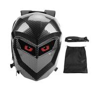 Denash Mochila LED para Motocicleta Knight con Pantalla a Color Programable de Bricolaje, Bolsa Impermeable para Casco Rígido para Computadora Portátil, Unisex 20L para Montar, (patrón de fibra de
