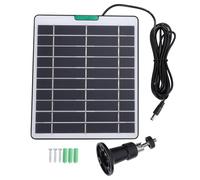 Denash Panel Solar para Cámara de Seguridad de 5W 5V, Cargador Solar Monocristalino de Alta Eficiencia con Puerto DC5521, para Cámaras de Seguridad Ring Blink (BLACK)