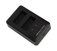 Denash Pantalla de Doble Pacto USB Cargador USB para 200D II R10 R150D 800D 850D, Cargador E17 Portátil para un Viaje Negro
