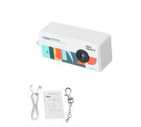 Denash Pequeño Llavero de Cámara Vintage Video 1080P 5 Filtros Retro para Viajes, Estudio, Vida Diaria Regalo Creativo Adolescentes Estudiantes Entusiastas de la Fotografía Material ABS (White)